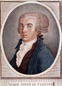 Révolution française : portrait du diplomate poète et historien Marie Joseph Chénier (1764-1811), auteur du « Chant du départ » gravure du 19ème siècle. - French School
