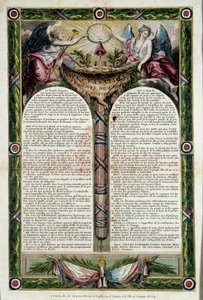 Révolution française : affiche de la déclaration des droits de l