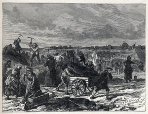 Révolution française : travaux du Champ-de-Mars à Paris, pour préparer la Fête de la Fédération en 1790