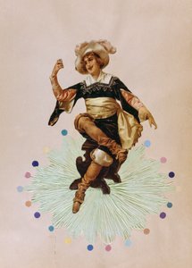 Art déco français, carte postale représentant une jeune femme - French School