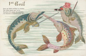 Carte française représentant un poisson à l