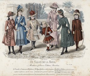 Planche de mode française, fin du 19e siècle - French School