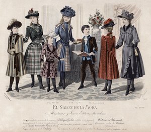 Planche de mode française, fin du 19e siècle - French School