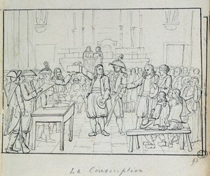 Révolution française : scène de conscription en Bretagne en 1793. Paris, Musée Carnavalet - French School