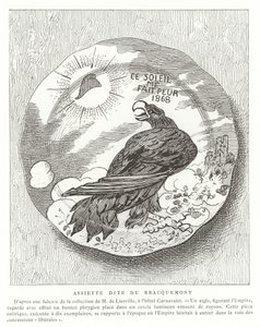 Assiette satirique française, 1868 - French School