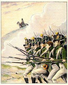 Soldats français pendant la bataille de Waterloo - French School