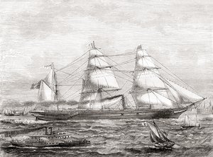 Paquebot transatlantique français à vapeur Pereire (1866-1888), de Les Merveilles de la Science, pub.1870 - French School