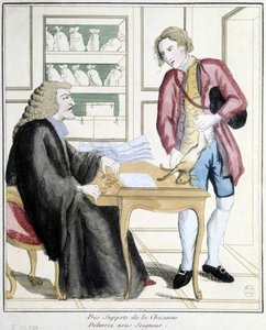 Des suppôts de la chicane, délivrez-nous Seigneur : Caricature sur la taxe de chasse, fin 18ème siècle - French School