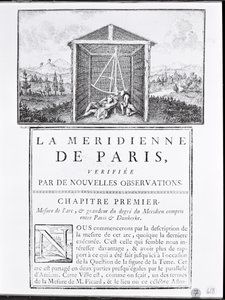 Première page du premier chapitre de La Méridienne de Paris par César-François Cassini de Thury, 1744 - French School