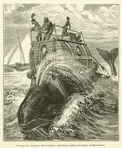 Frontispice du Voyage a dos de baleine, recit illustre, publie par le journal la Recreation - French School