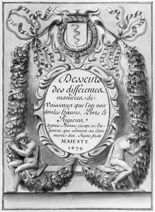 Frontispice de Desseins des différentes manières de vaisseaux...depuis Nantes jusqu