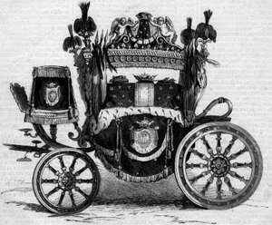 Char funèbre utilisé lors des obsèques du Prince Jérôme Bonaparte (1784-1860). Gravure dans « Le Monde Illustré » n°169 du 7 juillet 1860 - French School