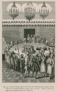 Souper Funéraire, donné par Grimod de la Reynière le Jeune, à son Hôtel des Champs-Élysées, Paris, le 1er février 1783 - French School