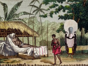 Rites funéraires et de deuil à Tahiti, 1811 - French School