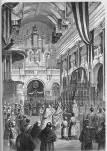 Funérailles du Maréchal Pélissier (1794-1864), Duc de Malakoff : service funèbre célèbre dans l