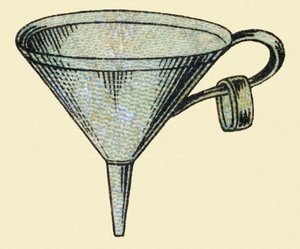 Entonnoir. Gravure dans "ABC indéchirable sur toile vernie". A. Capendu, éditeur, Paris, fin XIXe siècle. Librairie enfantine illustrée.