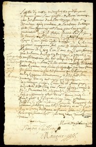 Contrat de commerce de fourrures entre François Francoeur et quatre voyageurs pour le transport de marchandises et l
