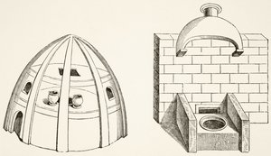 Fours utilisés par les scientifiques et les alchimistes au Moyen Âge, de Science et Littérature au Moyen Âge par Paul Lacroix (1806-84) publié à Londres en 1878 - French School