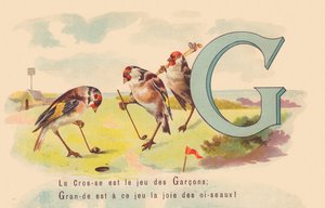 G : La crosse est le jeu des garçons ; grande est à ce jeu la joie des oiseaux