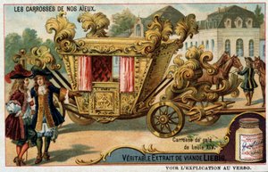Carrosse de gala de Louis XIV - chromolithographie Liebig, début XXe siècle - French School