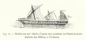 Galère du XIVe siècle; d