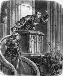 Garin dans la galerie. Appelé le « Roi de la Ligue », il faisait souvent des discours insensés. - French School