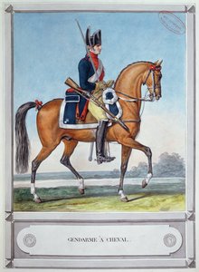 Gendarme monté sur un cheval, vers 1812 - French School