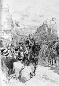 Le général Boulanger est officiellement entré à Clermont-Ferrand en 1887. - French School
