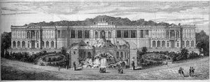 Vue générale du Palais de Longchamp à Marseille, Bouches-du-Rhône (13), tel qu