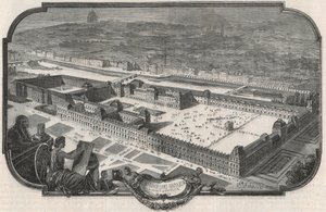 Vue générale du Palais du Louvre et des Tuileries en 1852 - Gravure dans « Tableau-de-Paris » par Edmond Texier 1852 - French School
