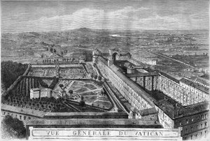 Vue générale du Palais du Vatican - French School