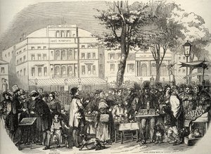 Vue générale du boulevard du Temple à Paris - marchands ambulants - Paris - Vue générale du boulevard du Temple - Marchands ambulants - Gravure dans 