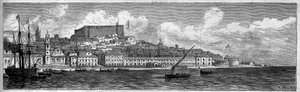 Vue générale de la ville de Reggio de Calabre, Italie - French School
