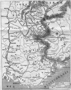 Carte géographique du Duché de Savoie et du Comté de Nice - French School