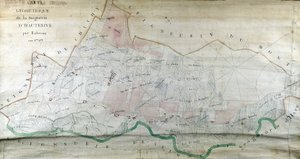 Carte géométrique de la seigneurie de Hauterive par Labrune en 1787 - French School