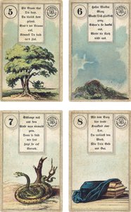 Édition allemande du jeu de cartomancie français Lenormand : L
