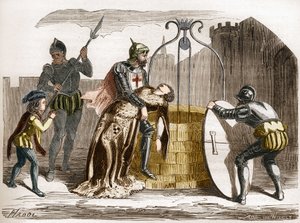 Gilles de Rais (Retz ou Rays) (1404-1440), maréchal de France fait périr sa femme. Gravure dans "L