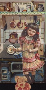 Fille cuisinant dans la cuisine - French School