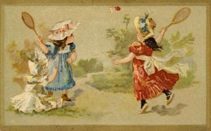 Filles jouant au volant - French School