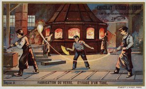 Fabrication de verre. Tirage d