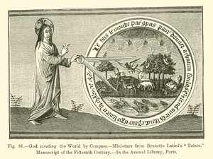 Dieu créant le monde avec un compas - French School