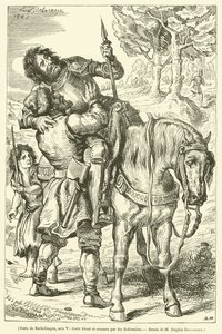 Goetz de Berlichingen, acte V, Goetz blessé et secouru par des Bohémiens - French School
