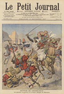 Les Goumiers attaquent les Marocains près de Casablanca (lithographie couleur) - French School