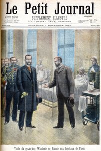 Grand-duc Vladimir Alexandrovitch de Russie (Vladimir Alexandrovitch de Russie) visitant les hôpitaux de Paris - illustration pour Le Petit Journal, 7 novembre 1897 (gravure) - French School