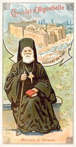Moine orthodoxe grec et monastère Sainte-Catherine sur le mont Sinaï - French School