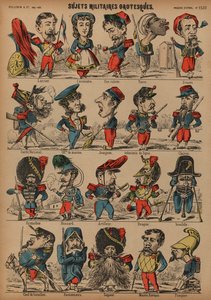 Caricatures militaires grotesques - French School