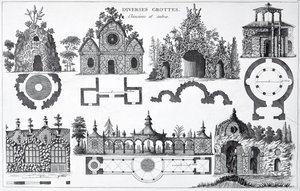 Conceptions de grottes de Jardins Anglo-Chinois par George Louis Le Rouge, publié 1775-78 - French School