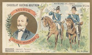 Gustave Nadaud (1820-1893), goguettier, poète et auteur-compositeur français, auteur de « Les deux gendarmes » ou « Pandora » œuvre satirique interdite par le régime - French School
