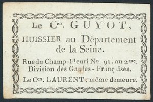Guyot, huissier, carte de visite