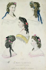 Coiffures de Monsieur Croisat, de La Mode Illustrée, 1865